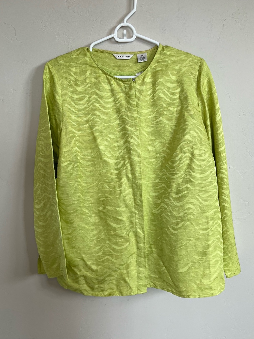 Vintage Laura Ashley Women’s M Lime Silk Linen Set Tank Top and Button Up Jacket